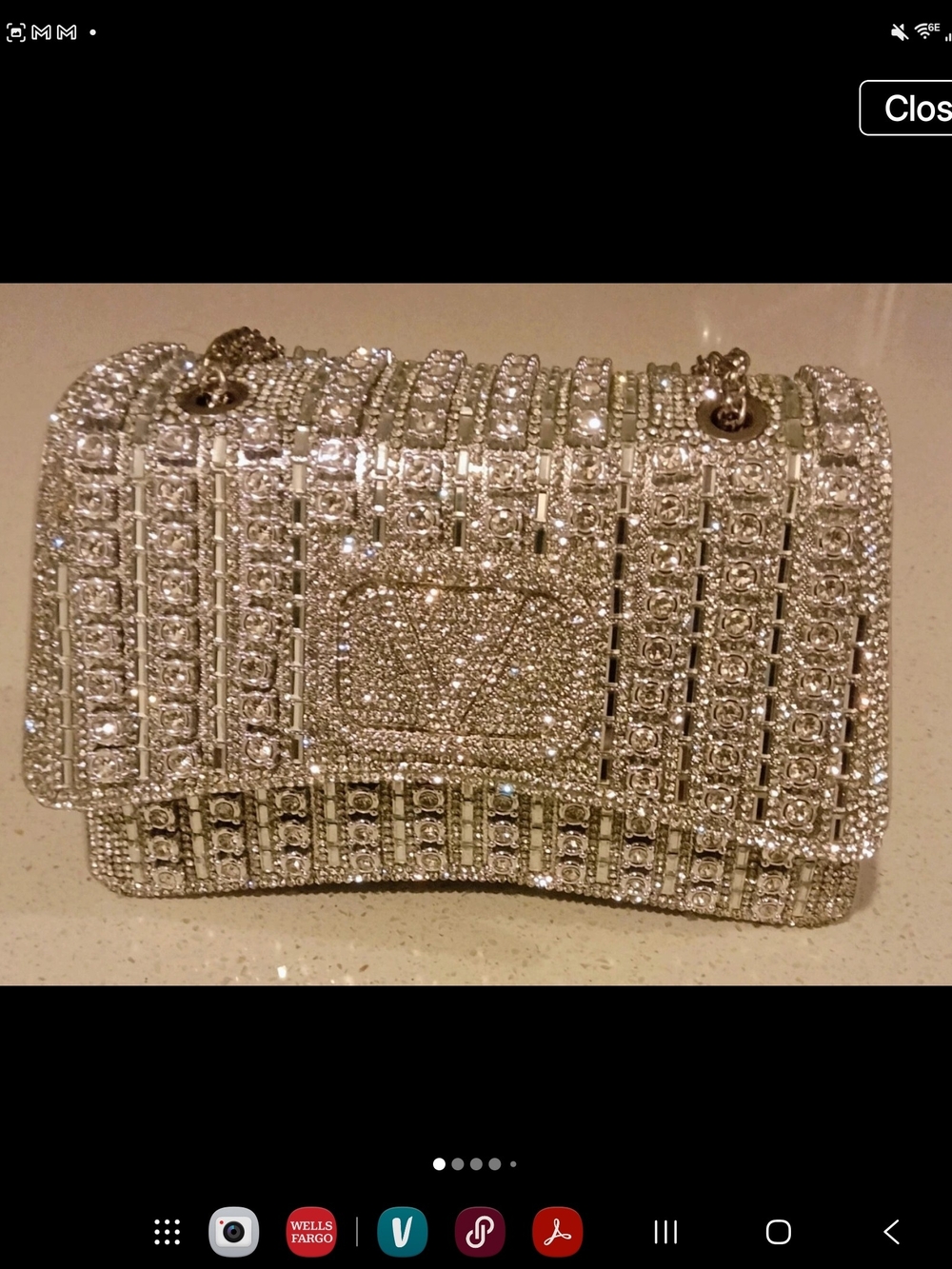 Source Unknown Crystal Rhinestone Evening Clutch - Silver